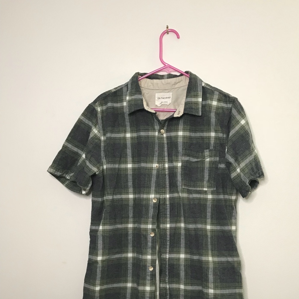 Green Plaid Flannel Button Up